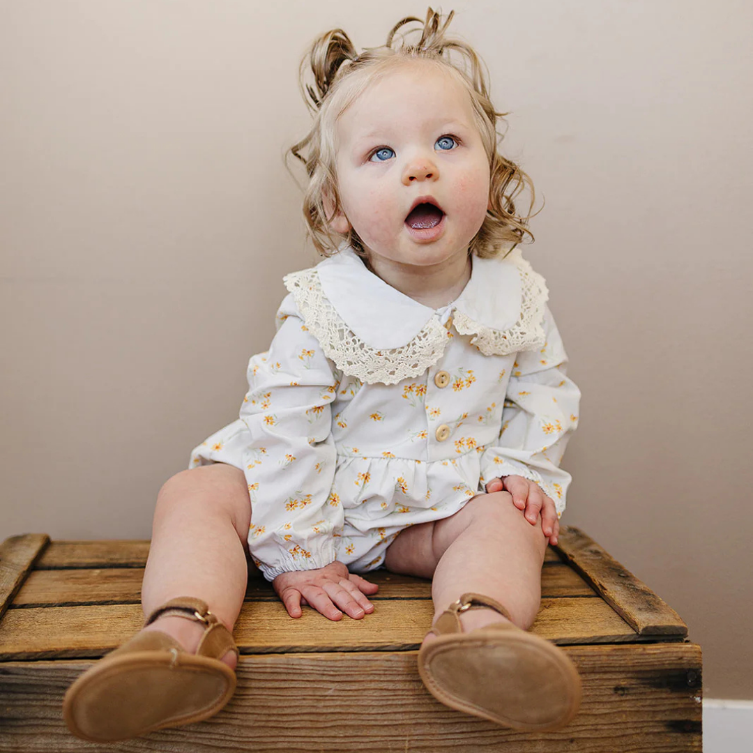 Romper crème floral | Mebie Baby