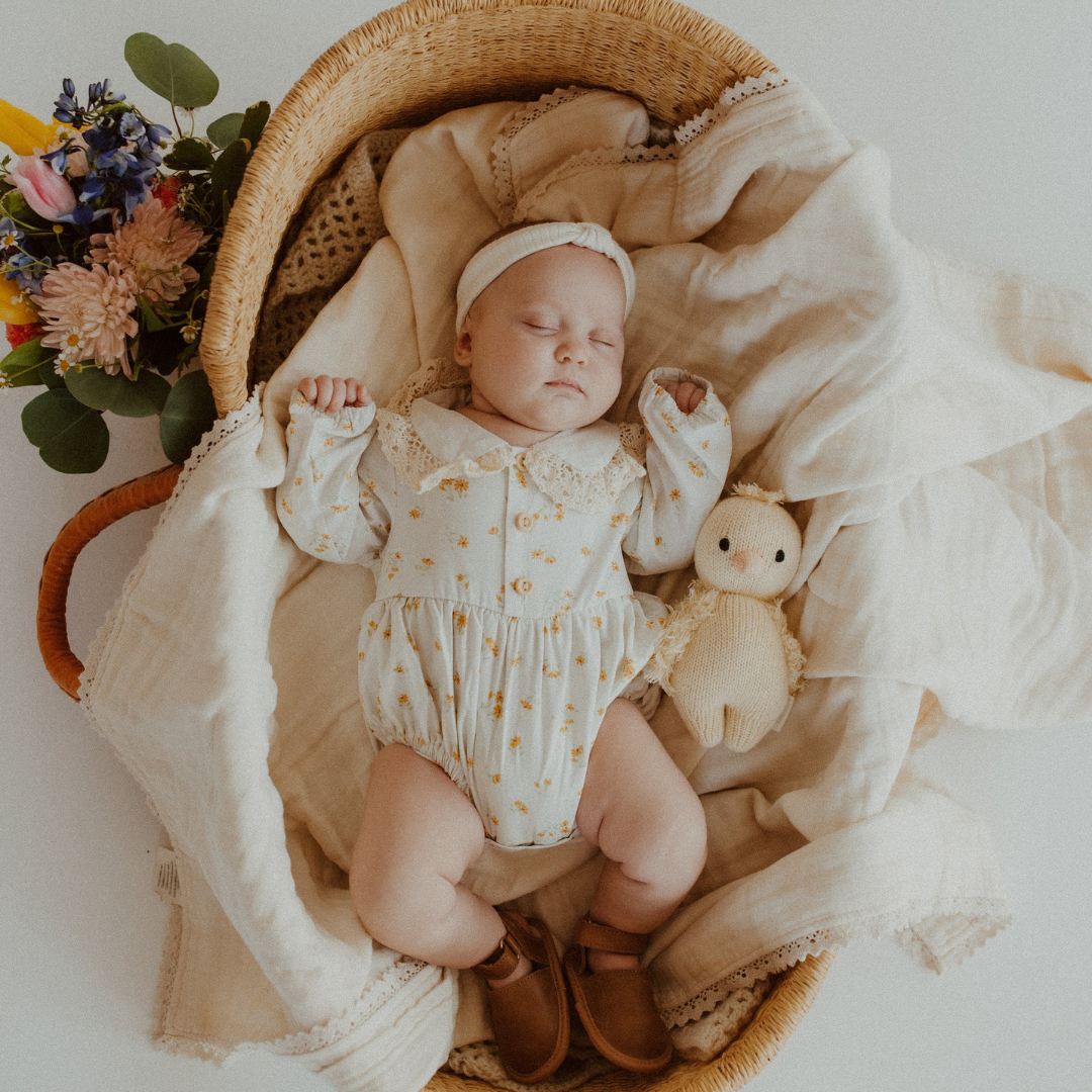 Romper crème floral | Mebie Baby
