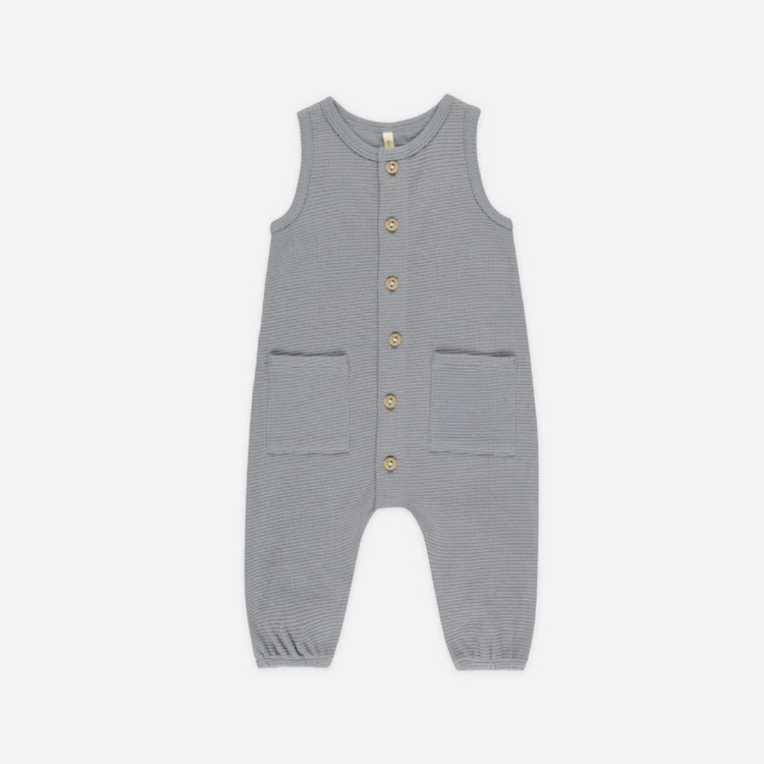 Waffled Jumpsuit Blue | Quincy Mae