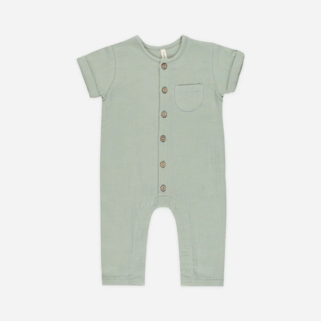 Charlie Jumpsuit Sage 0-3M | Quincy Mae