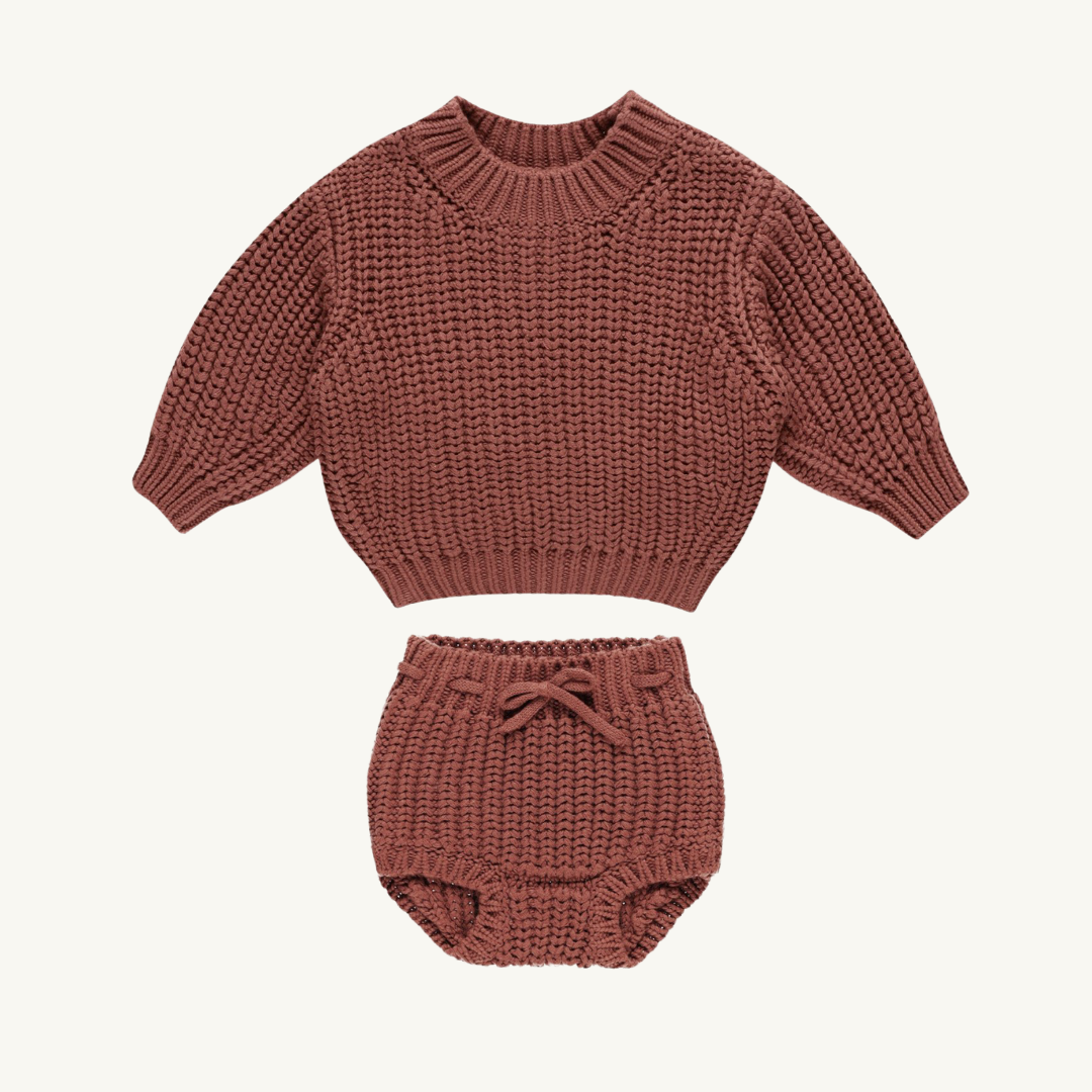 Ensemble bloomer tricot canneberge | Quincy Mae