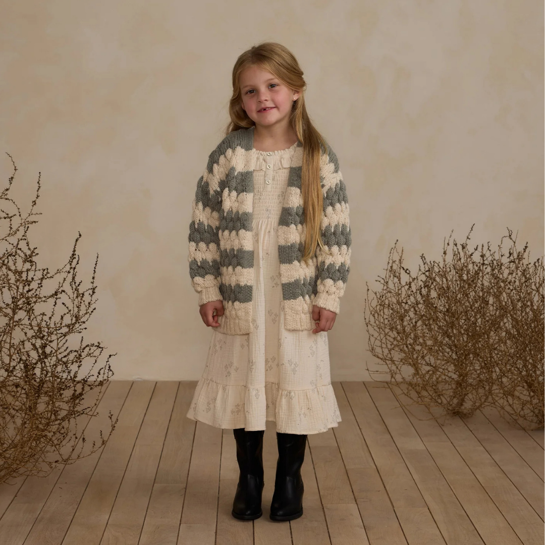 Cardigan rayures sauge | Rylee + Cru