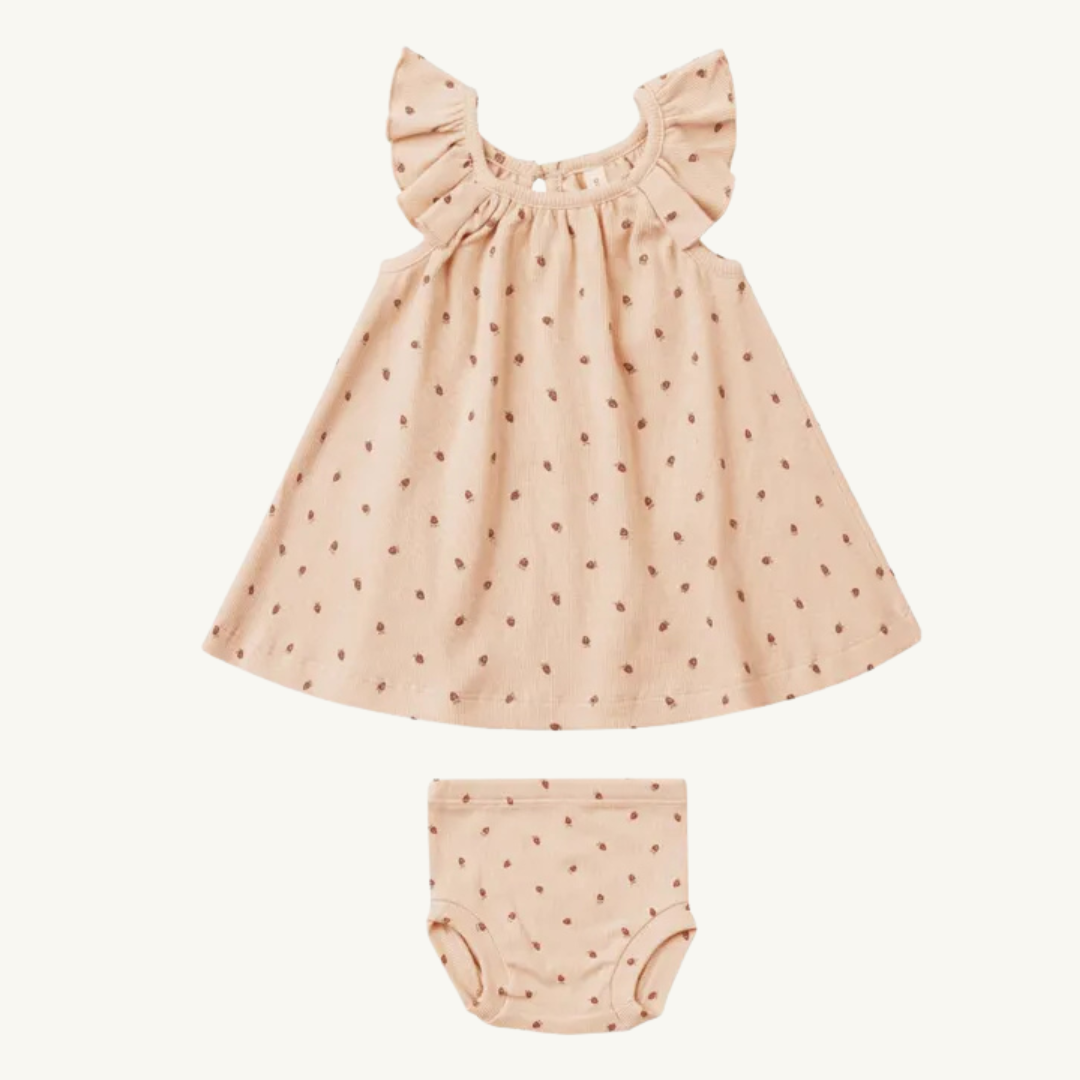 Robe et bloomer fraises 2-3 ans | Quincy Mae