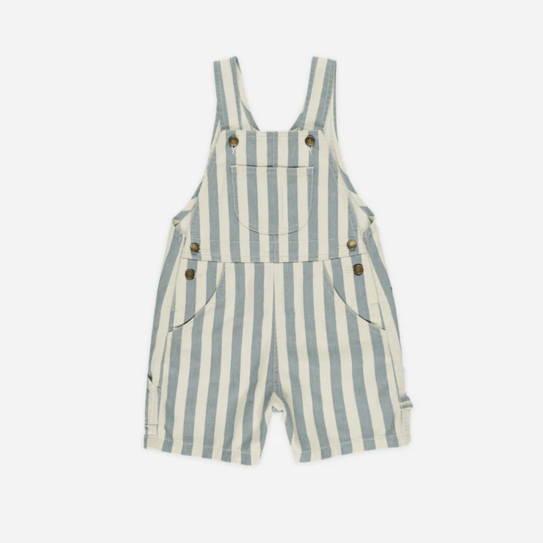 Denim Shortalls Ocean Stripe | Rylee +Cru