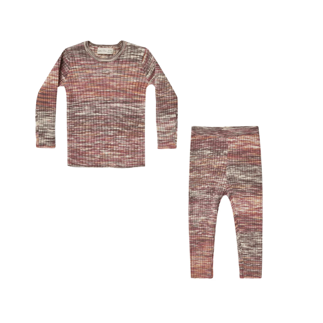 Ensemble côtelé prune 2-3 ans | Rylee + Cru