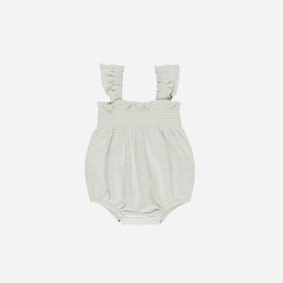 Romper Sky Micro Stripe | Quincy Mae