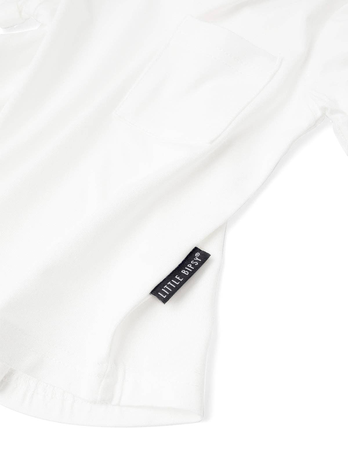 Bamboo Pocket Tee Off White | Little Bipsy