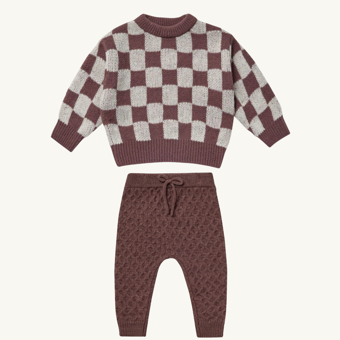 Ensemble tricot plum 18-24M | Rylee + Cru
