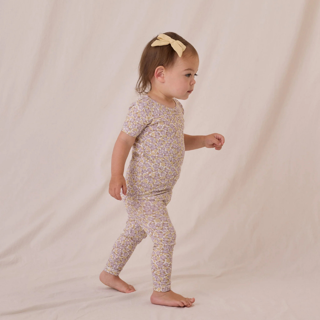 Ensemble bambou fleurs violet | Quincy Mae