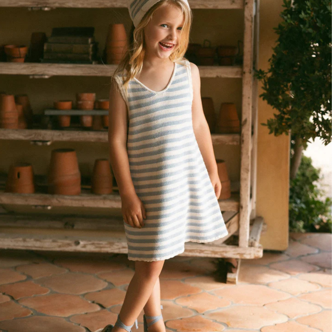 Blue Stripe Crochet Dress | Rylee + Cru
