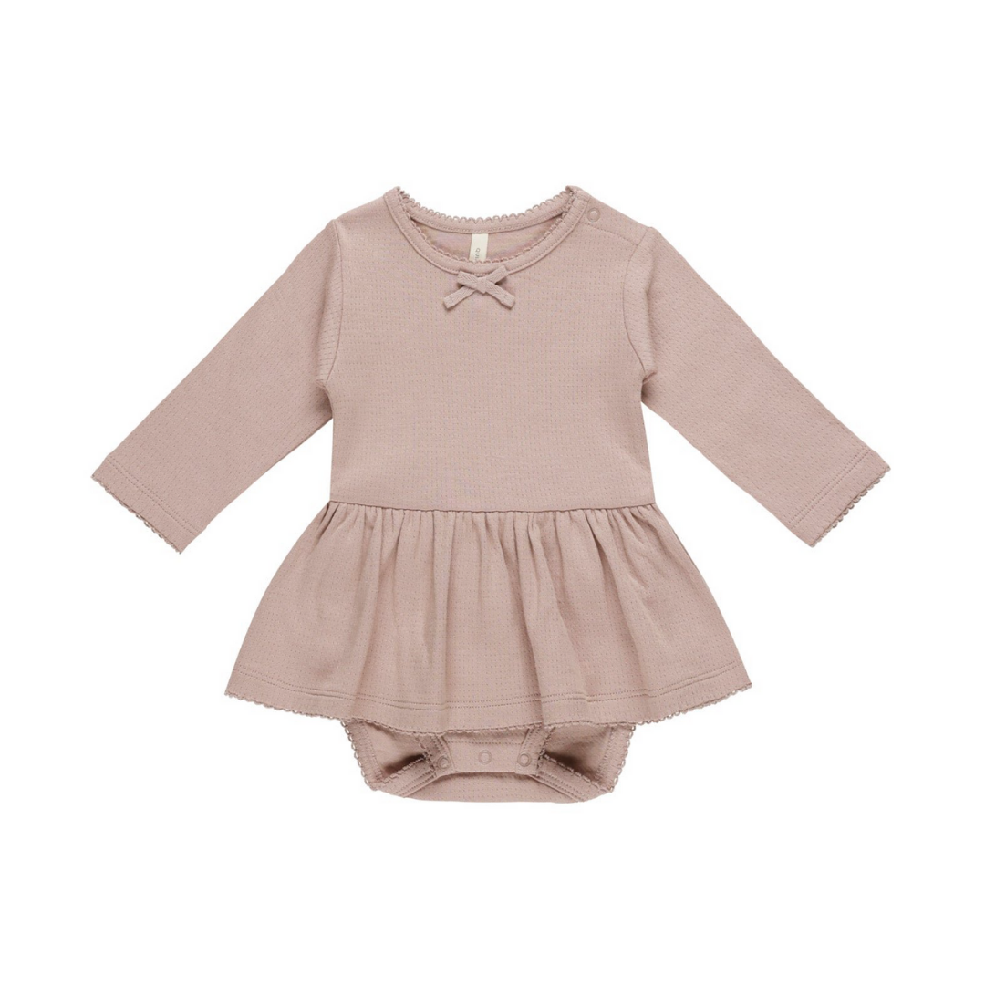 Robe cache-couche pointelle rose 18-24M | Quincy Mae