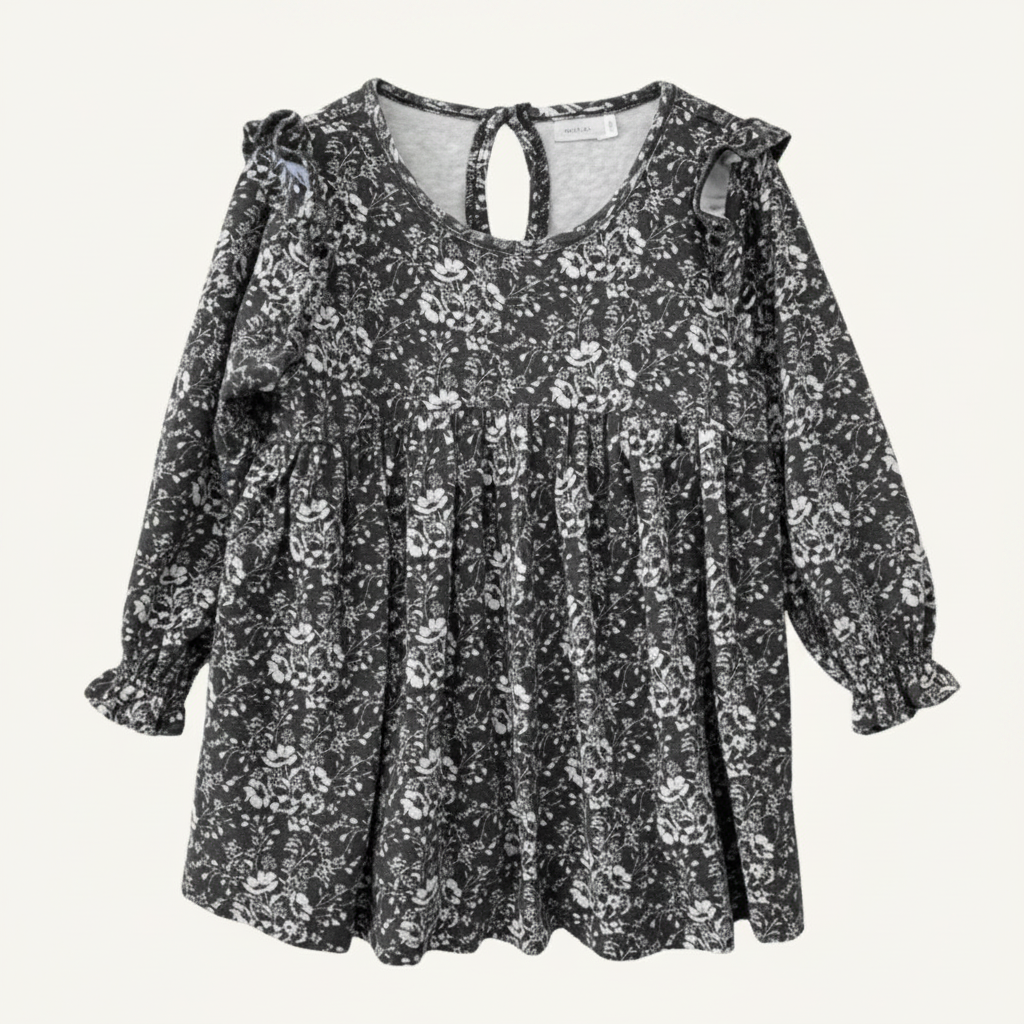 SH | JK grey floral long sleeves dress 4Y