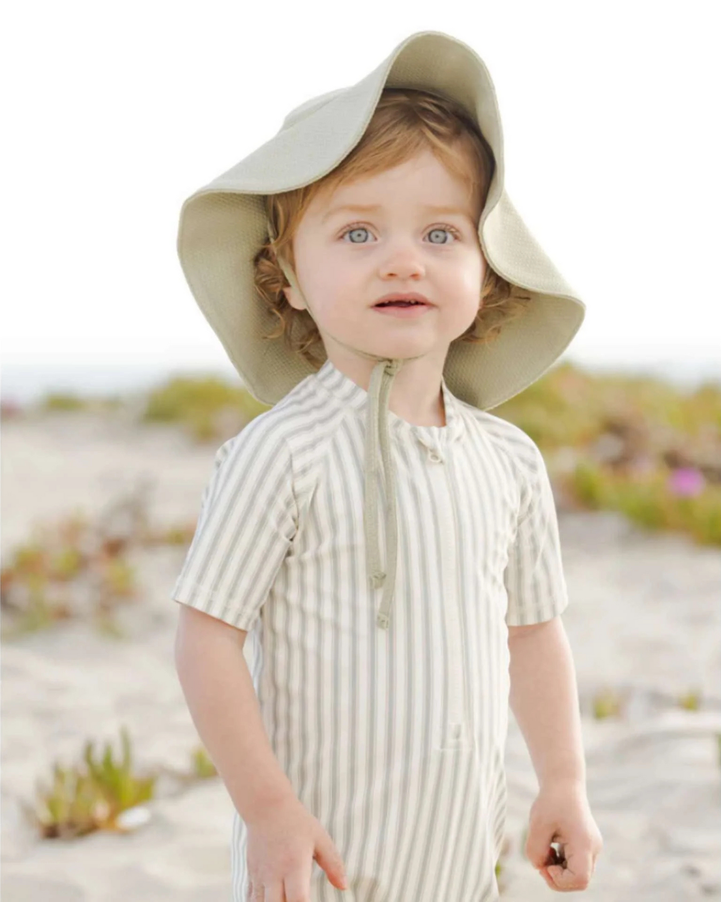 Ensemble maillot et chapeau rayures | Quincy Mae