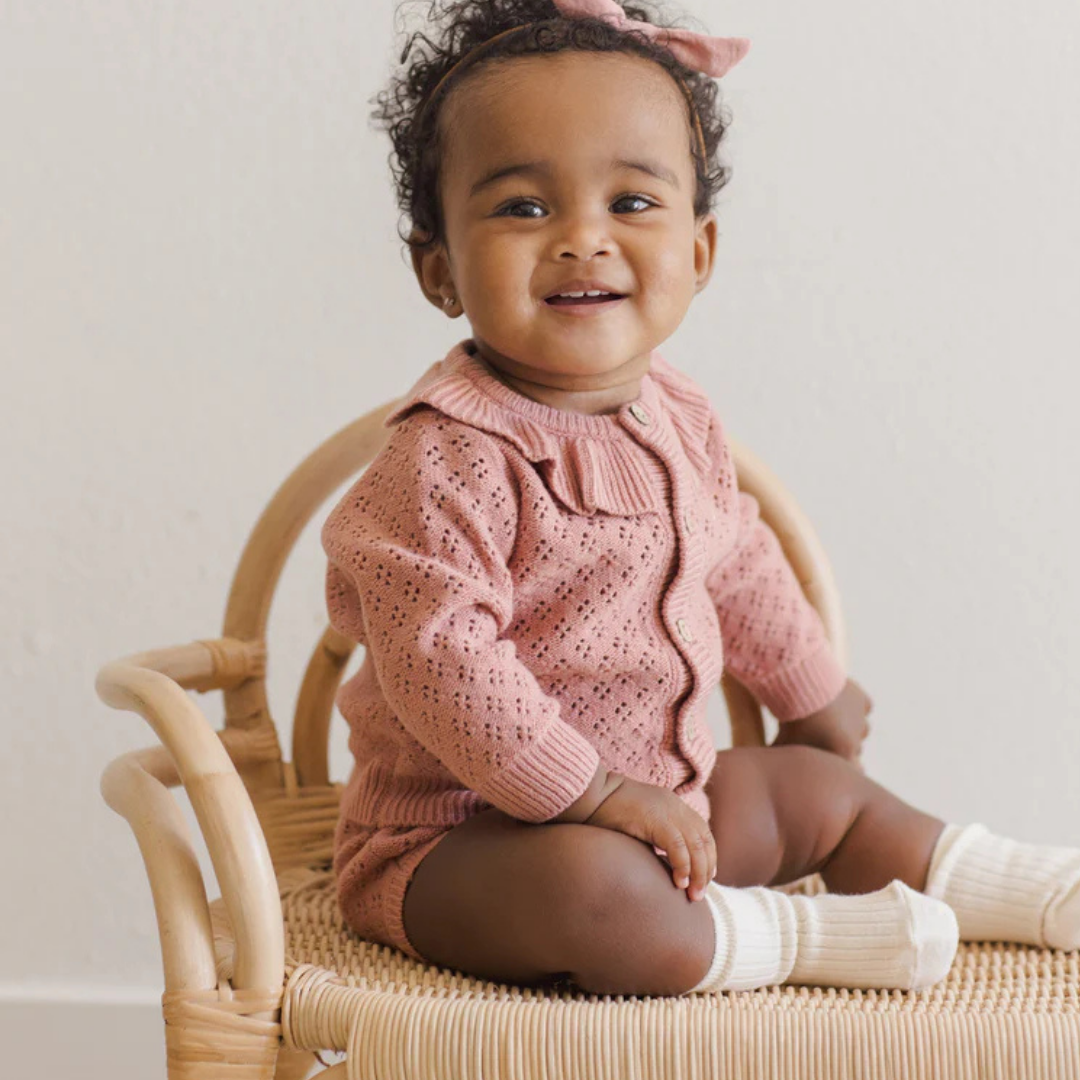 Cardigan tricot blush | Quincy Mae