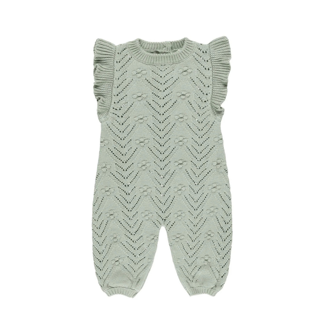 Combinaison tricot sauge 12-18M | Quincy Mae