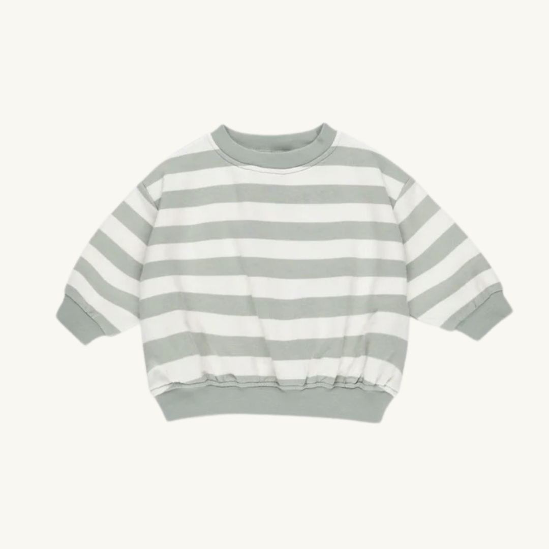 Ensemble sweat rayures sauges | Quincy Mae