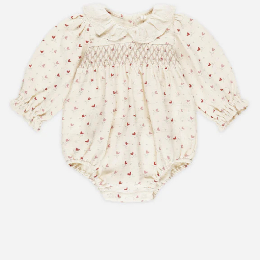 Romper broderies coeurs 2-3 ans | Quincy Mae