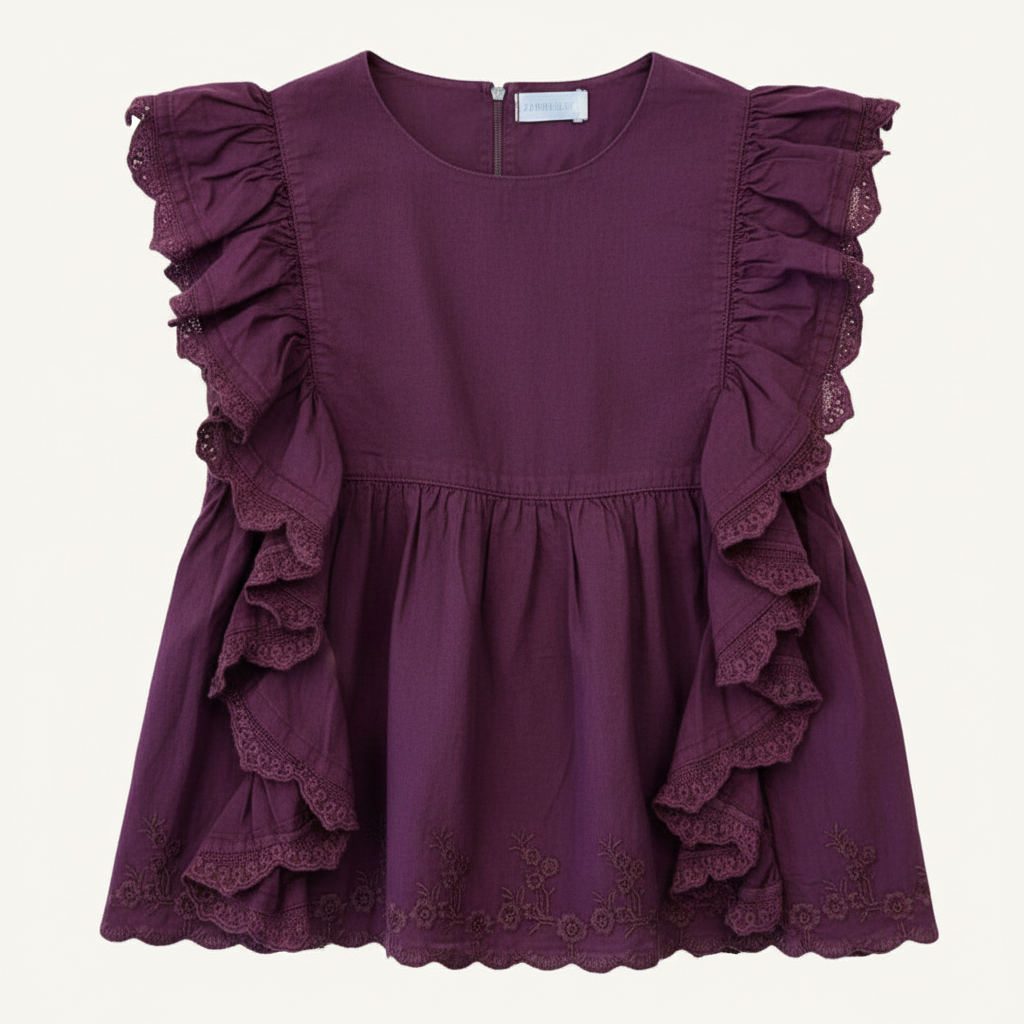 SH | JK Sugar plum ruffled shirt 3Y
