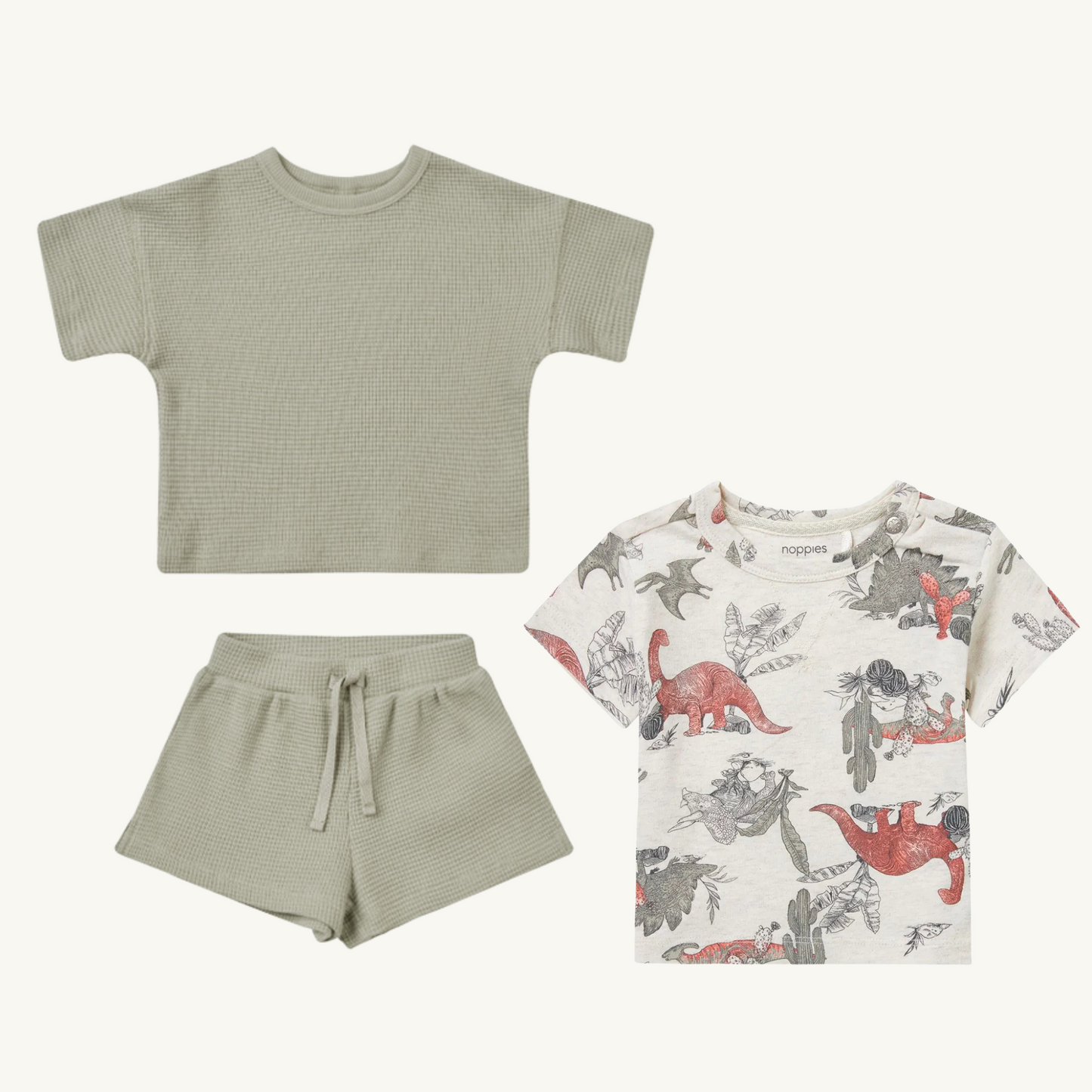 Lot dinosaures sauge 6-12 mois | Quincy Mae