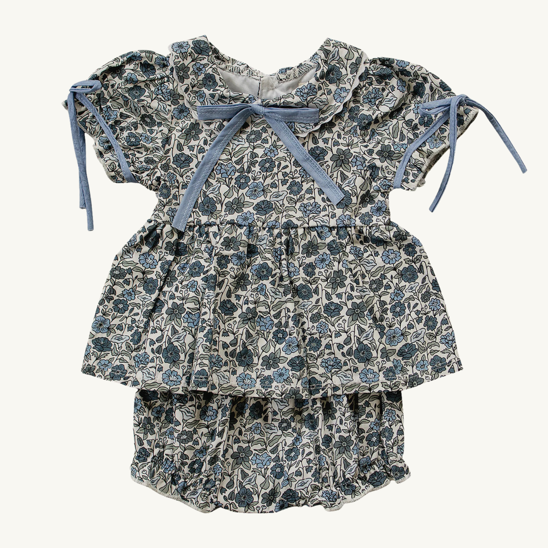 Ensemble bloomer bleu floral | Mebie Baby