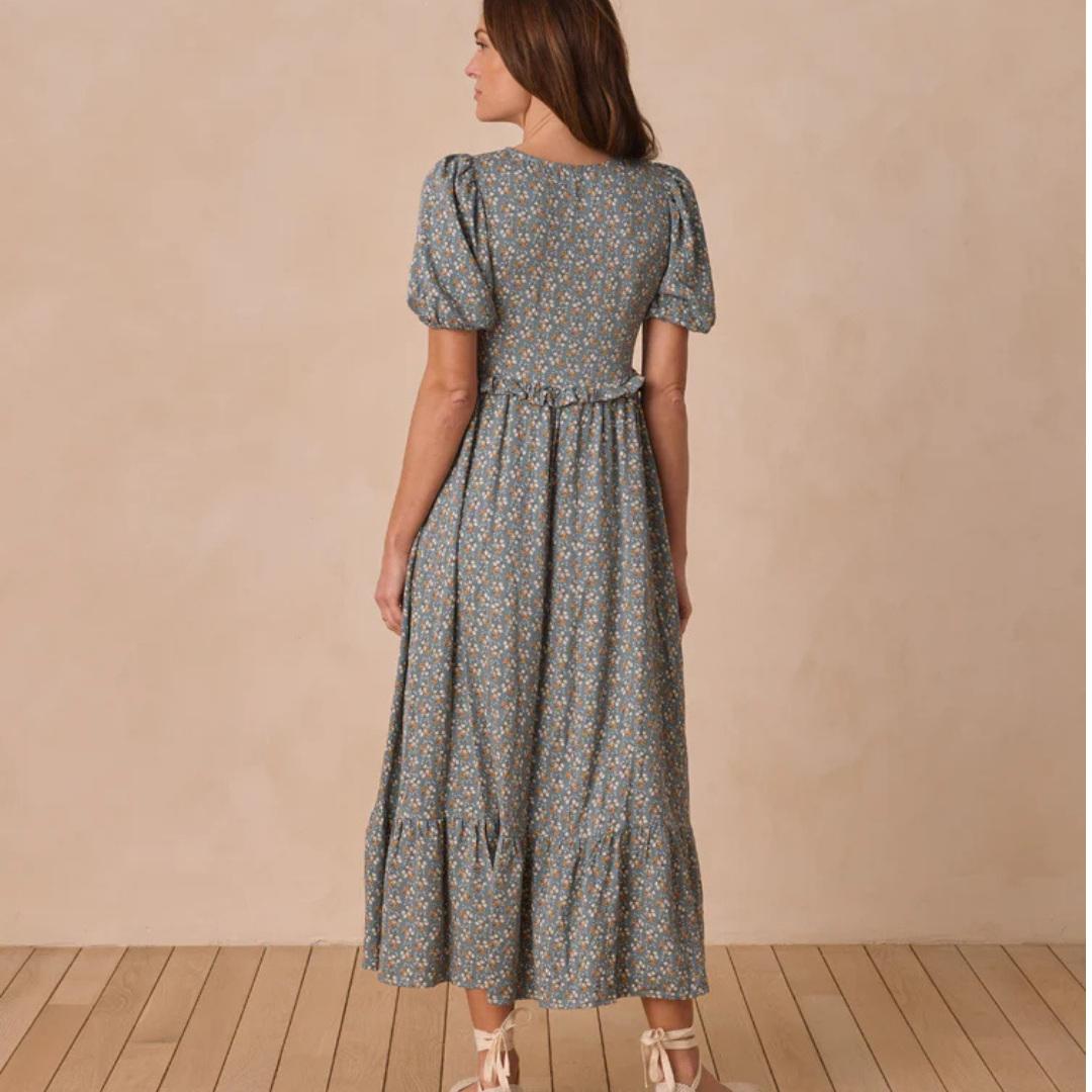 Robe Kate Blue Floral - S | Rylee + Cru