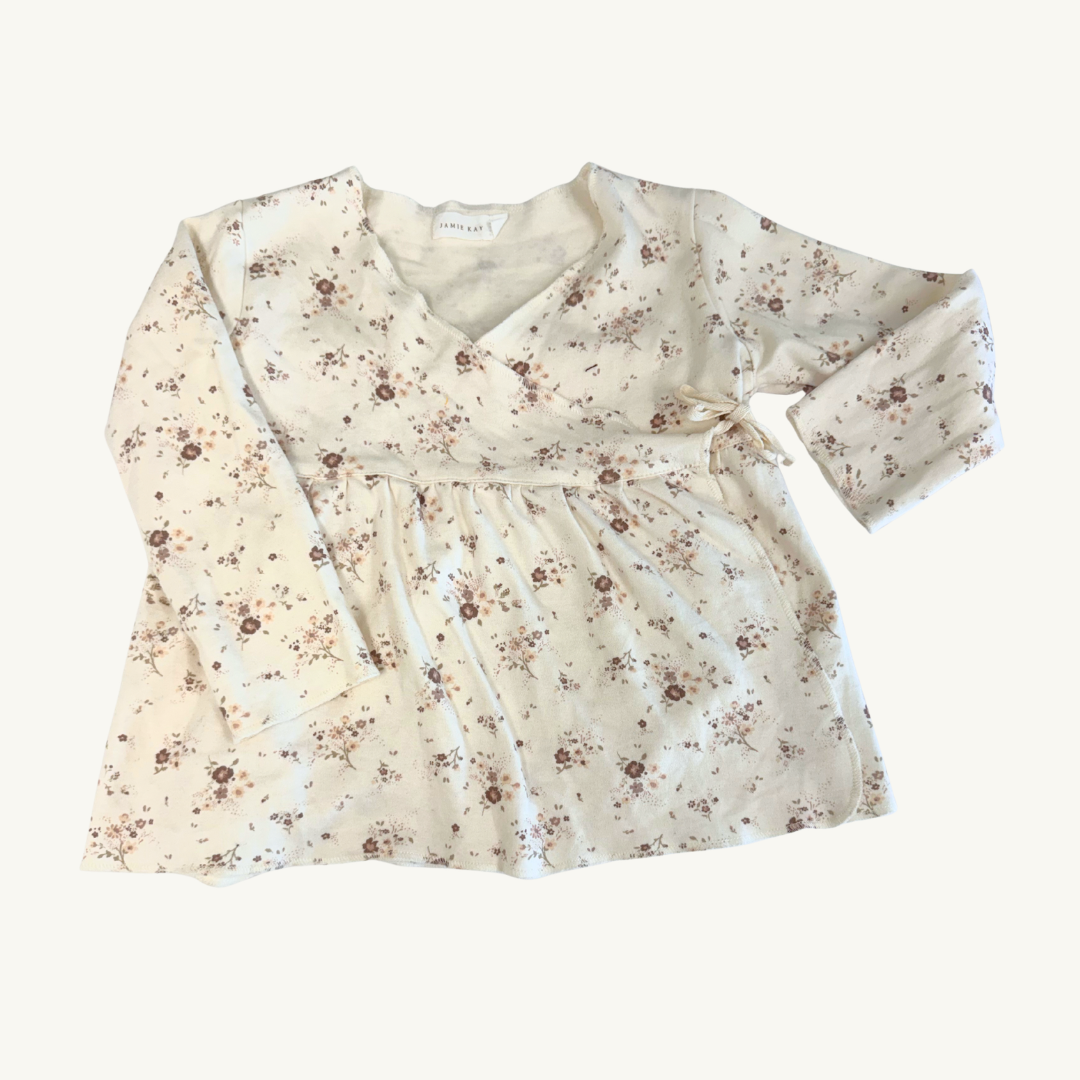SH | Wrap Top Posy Milk Jamie Kay 3Y