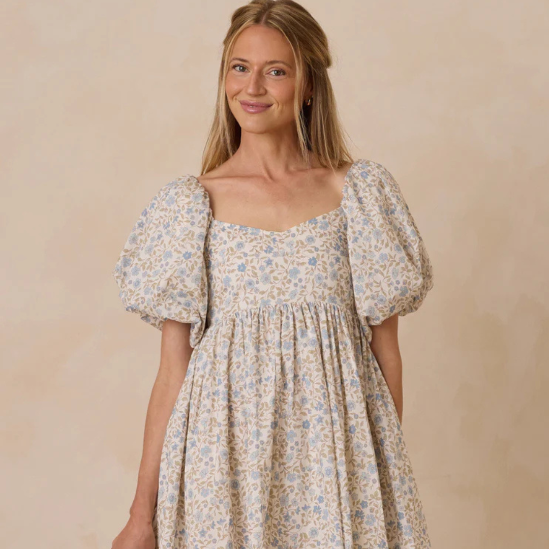 Isabella Dress Blue Garden | Noralee