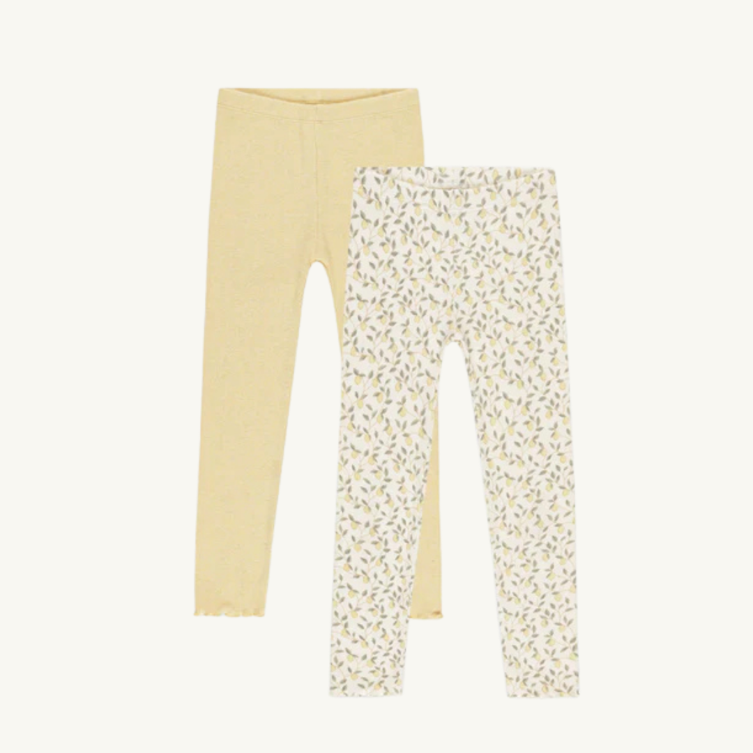 Lemon Ribbed Leggings Duo | Rylee + Cru