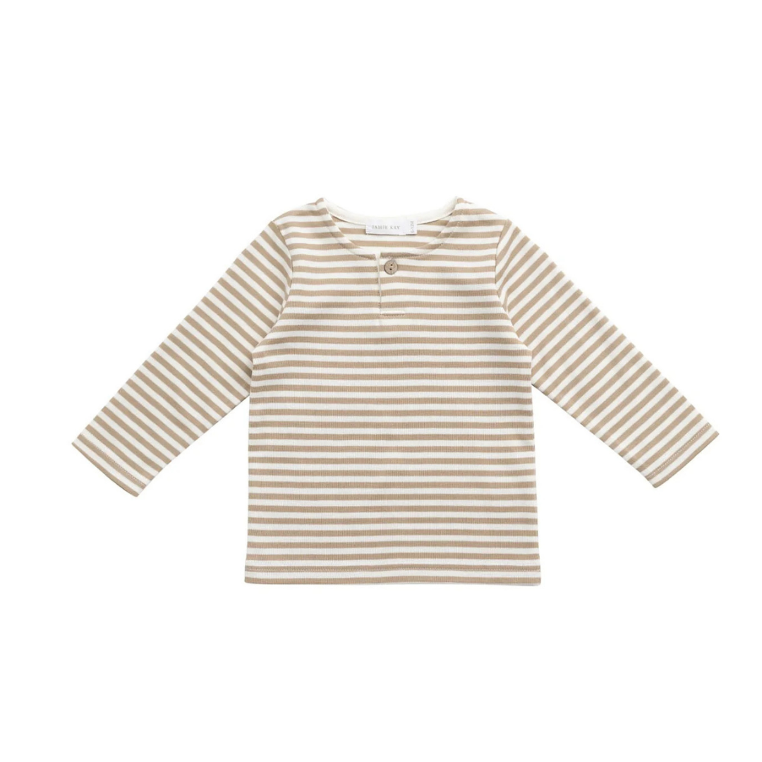 Pima Cotton Shae Top Brioche Stripes | Jamie Kay