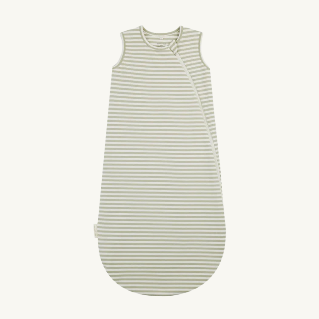 Sac de nuit 1T Rayures sauge | Quincy Mae
