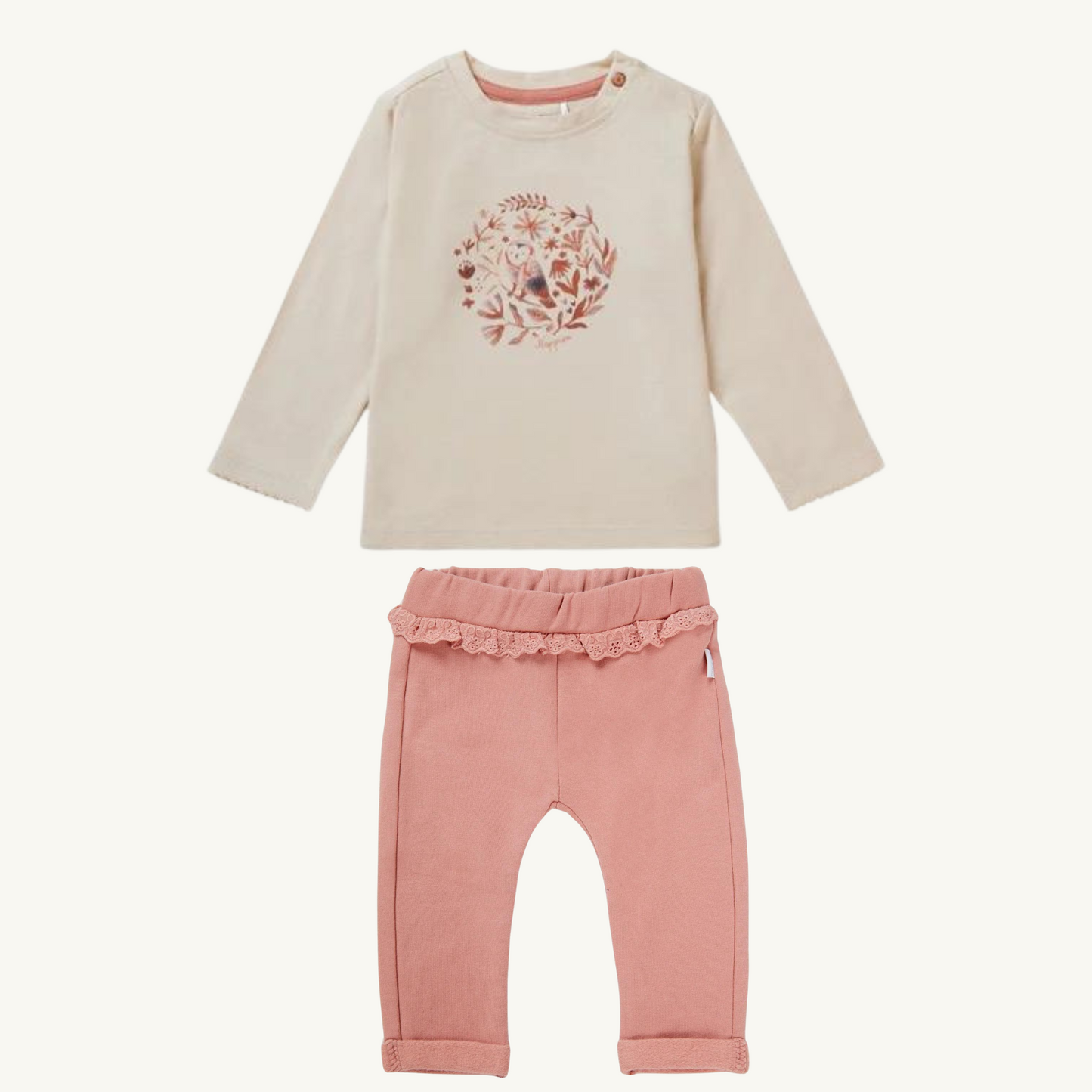Ensemble rose floral | Noppies