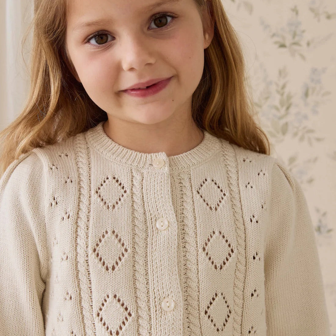 Annabellle Cardigan Vanilla | Jamie Kay