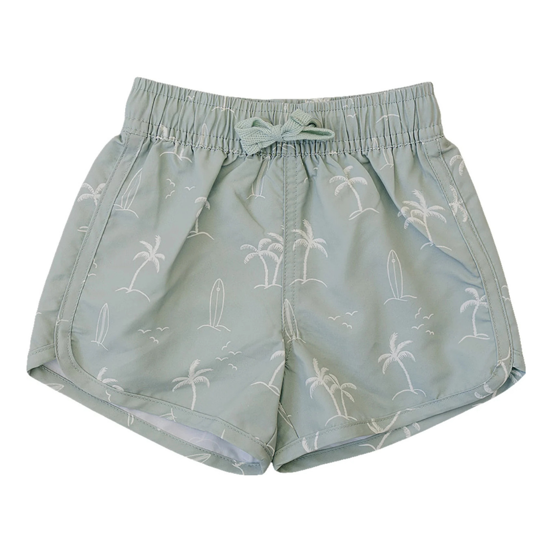 Palm tree swimsuit shorts | Mebie Baby