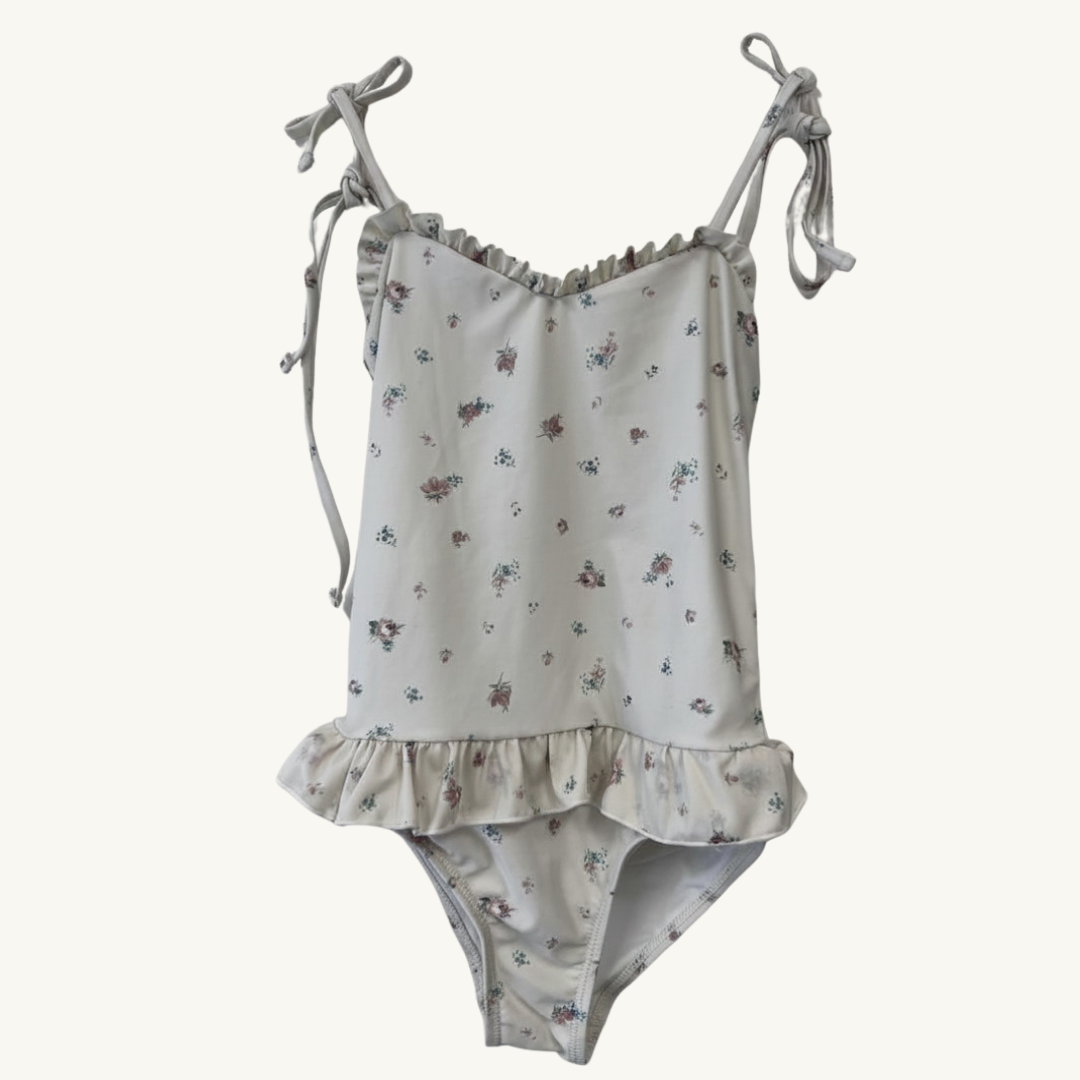 SH | JK Cream Floral ruffled swimsuit 5-6Y