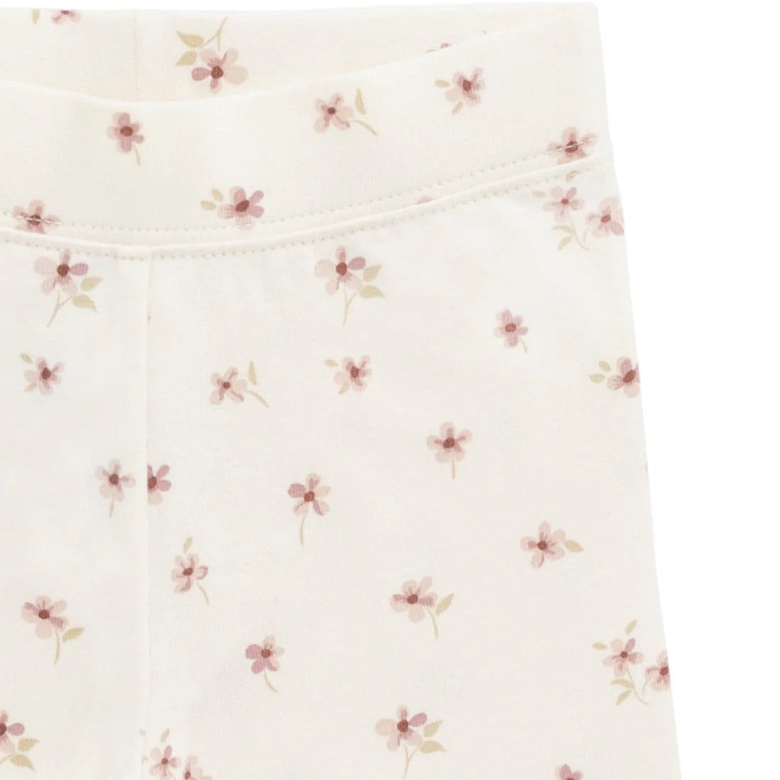 Organic Cotton Everyday Bike Short Simple Flowers Egret | Jamie Kay
