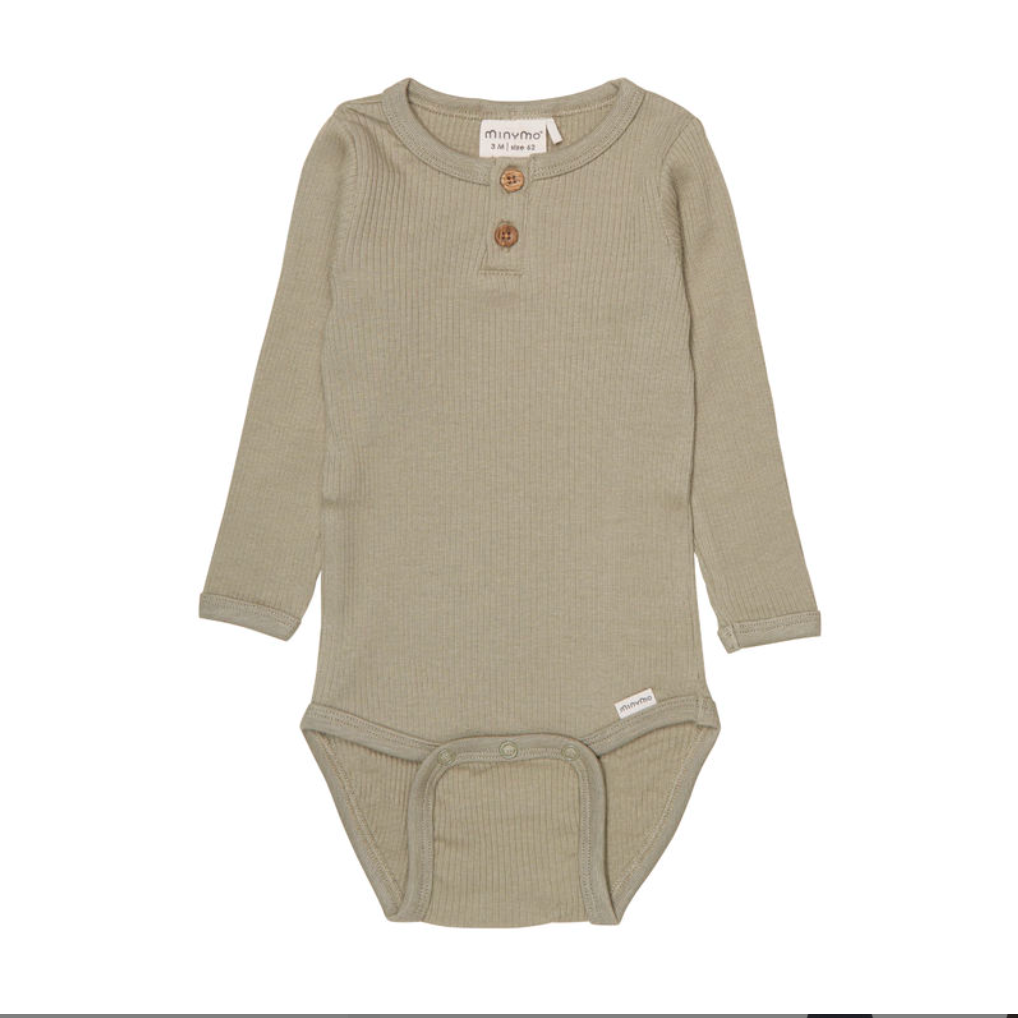 Long-sleeved bodysuit, sage | Fixoni