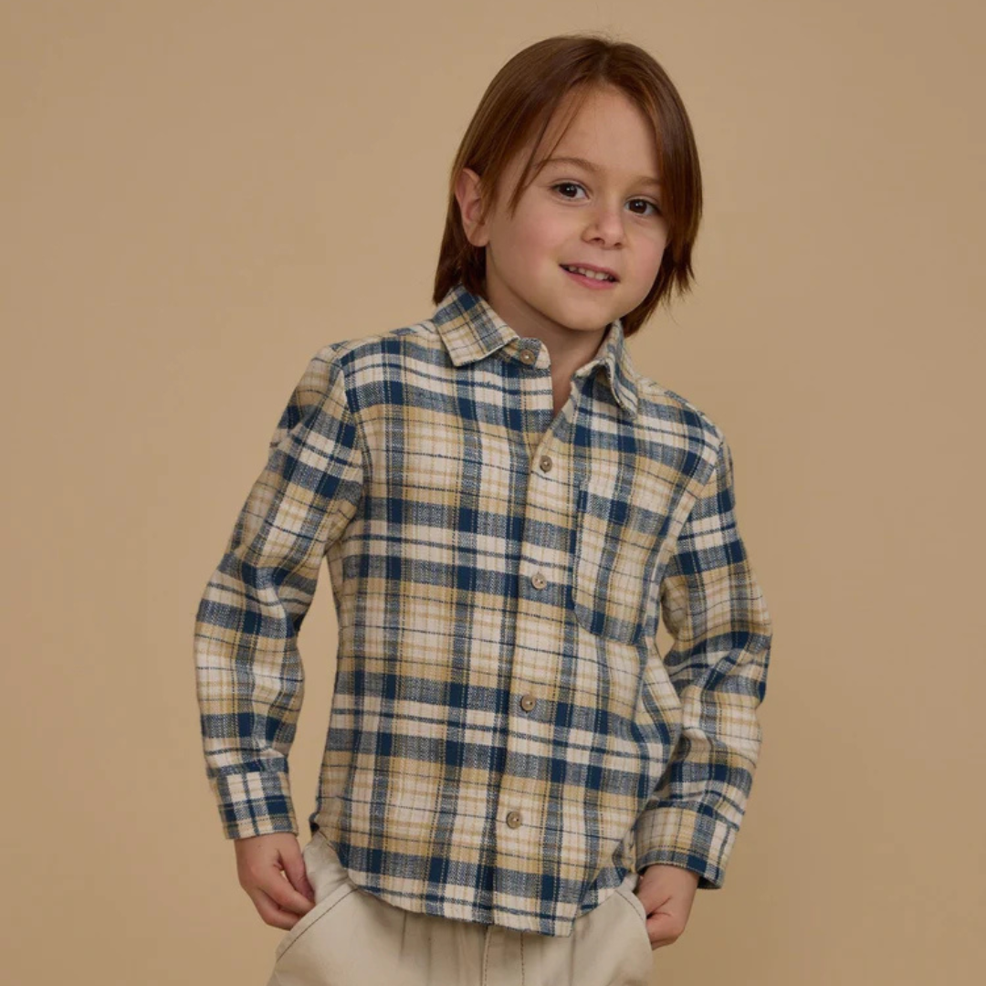 Chemise à carreaux indigo |. Rylee Cru