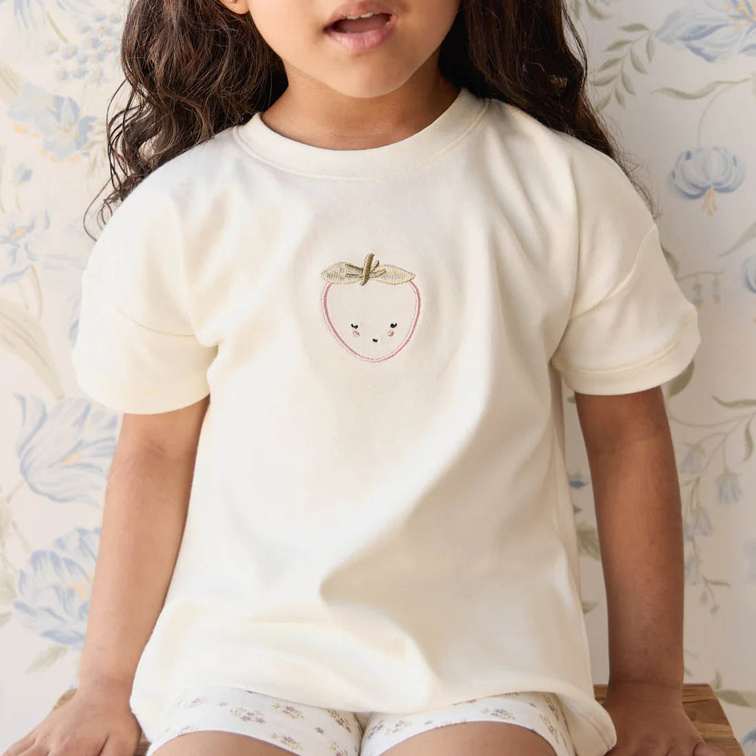 Pima cotton tee Strawberry | Jamie Kay