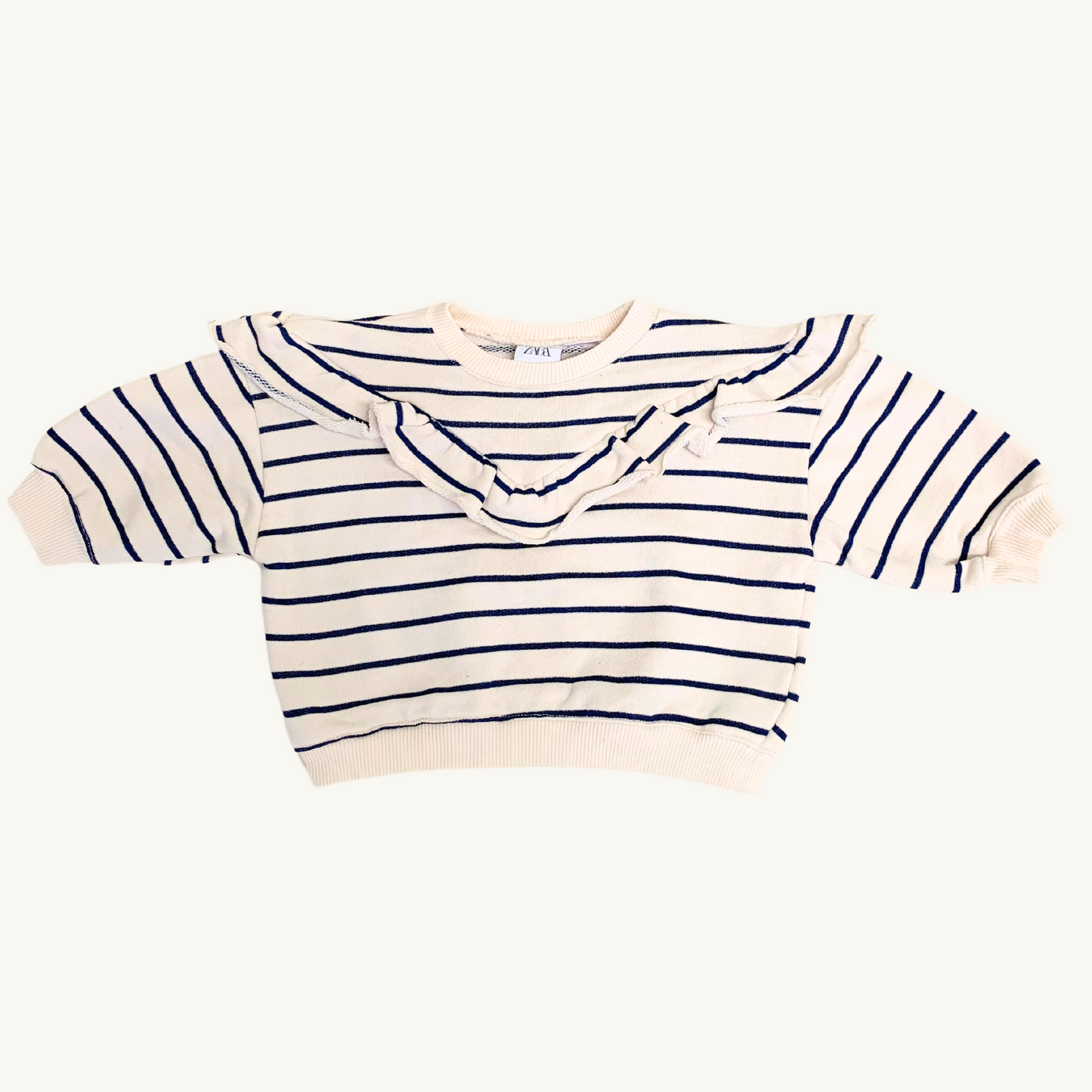 SM | Chandail crème à rayures Zara 9-12 mois