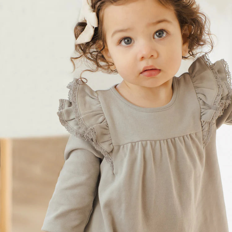 Robe à volants Steel Blue | Quincy Mae