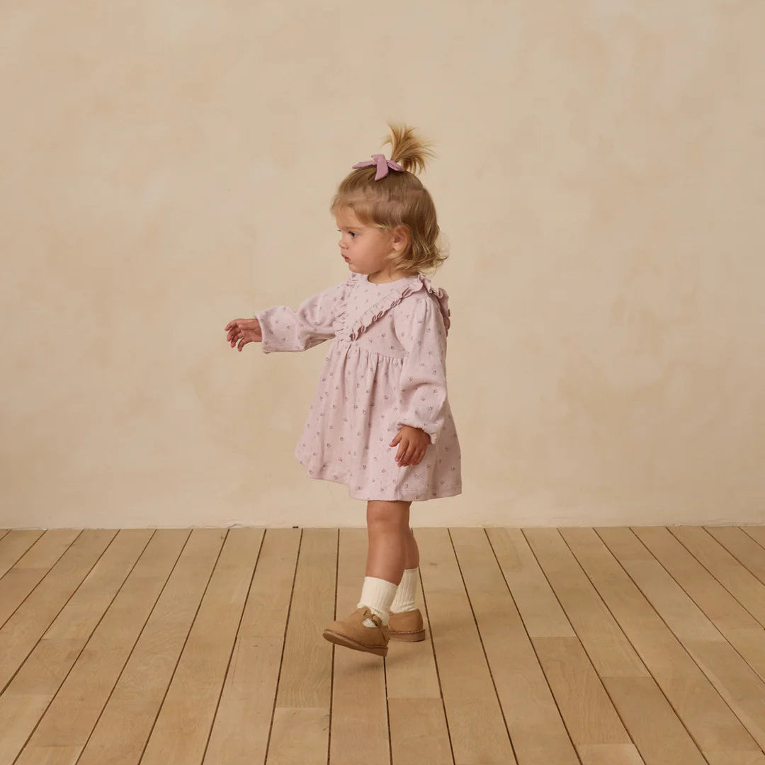 Long Sleeve Ruffle Dress Lilac Disty | Quincy Mae