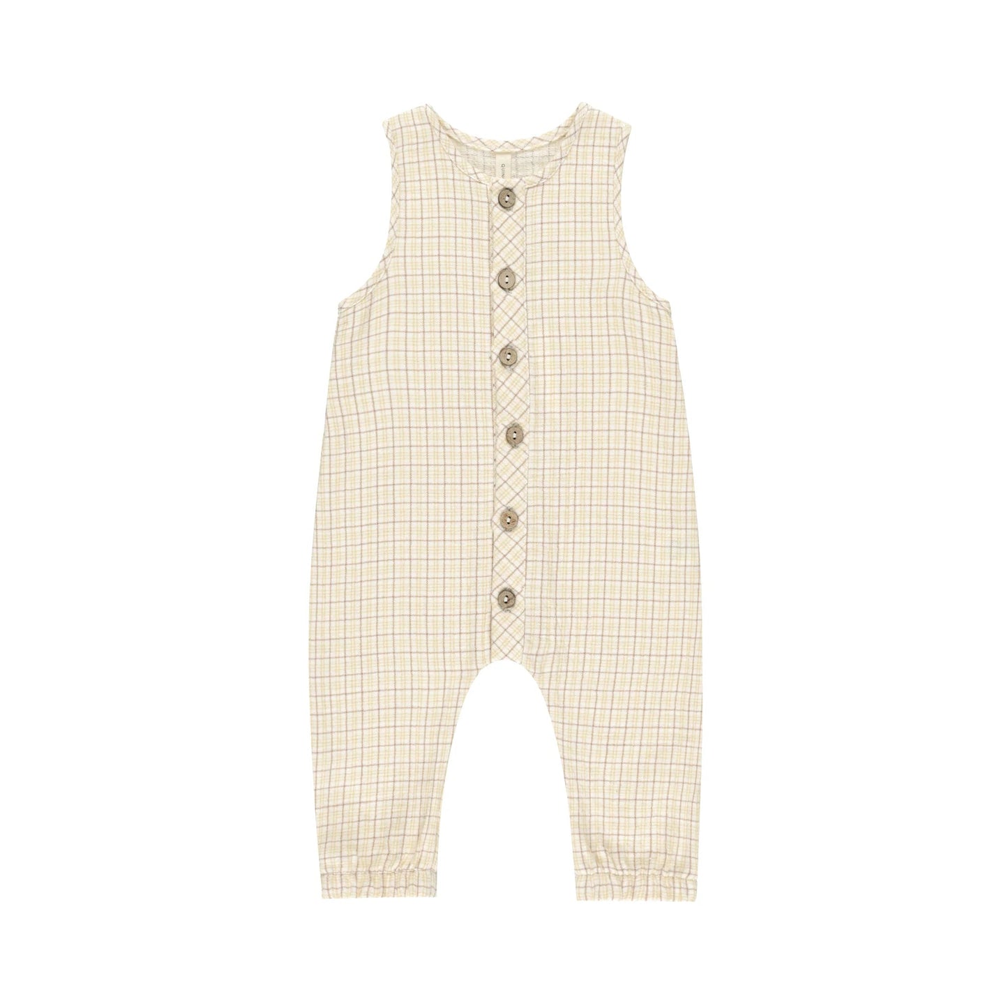Woven jumpsuit Yellow Plaid | Quincy Mae