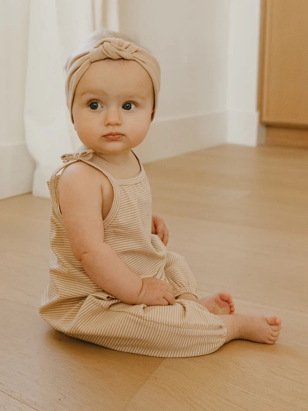 Bandeau noué beige abricot| Quincy Mae