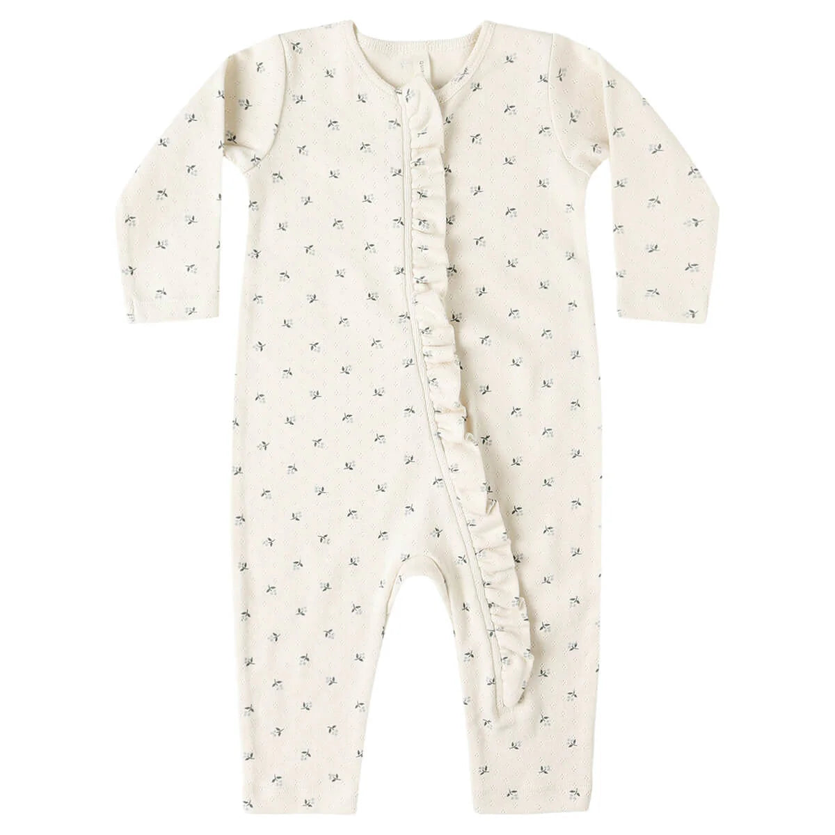 Ruffle Jumpsuit Blue Ditsy | Quincy Mae