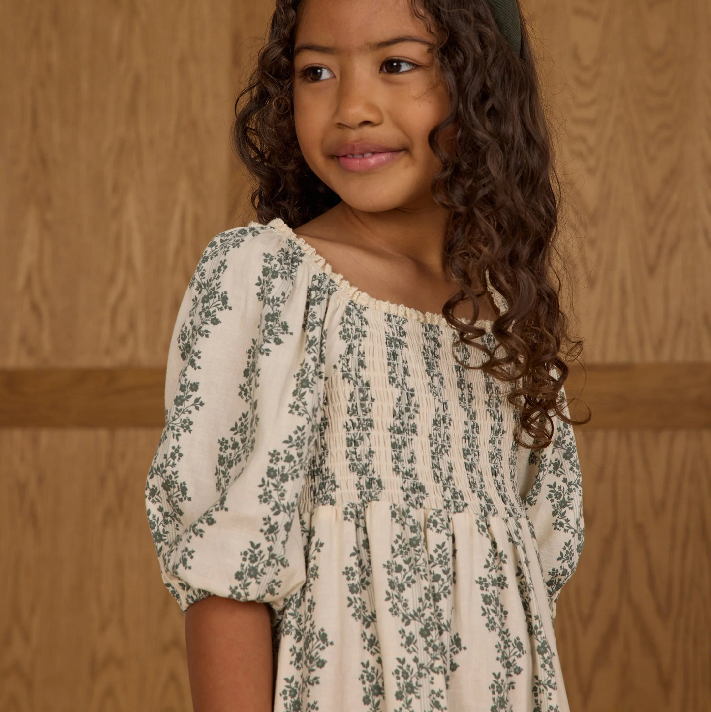 Della Dress Green Vines 2-3Y | Rylee + Cru