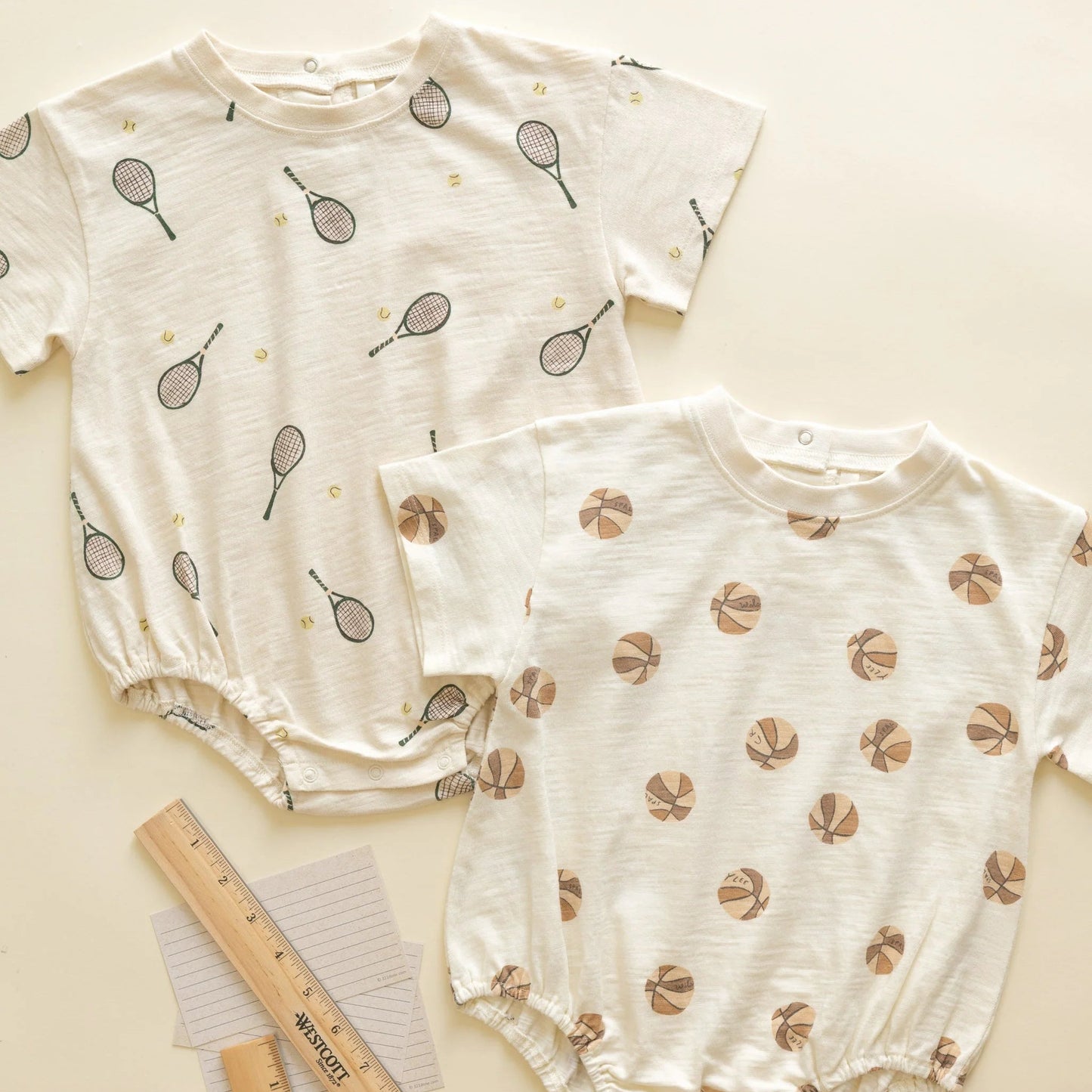 Relaxed Bubble Romper Tennis | Rylee + Cru