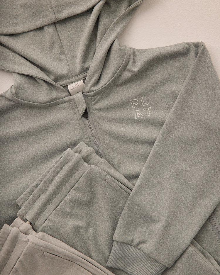 Zip Up Hoodie Heathered Eucalyptus | Rylee + Cru