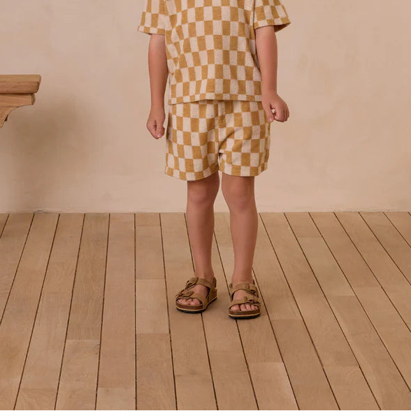 Terry boys Short Marigold Check | Rylee+ Cru