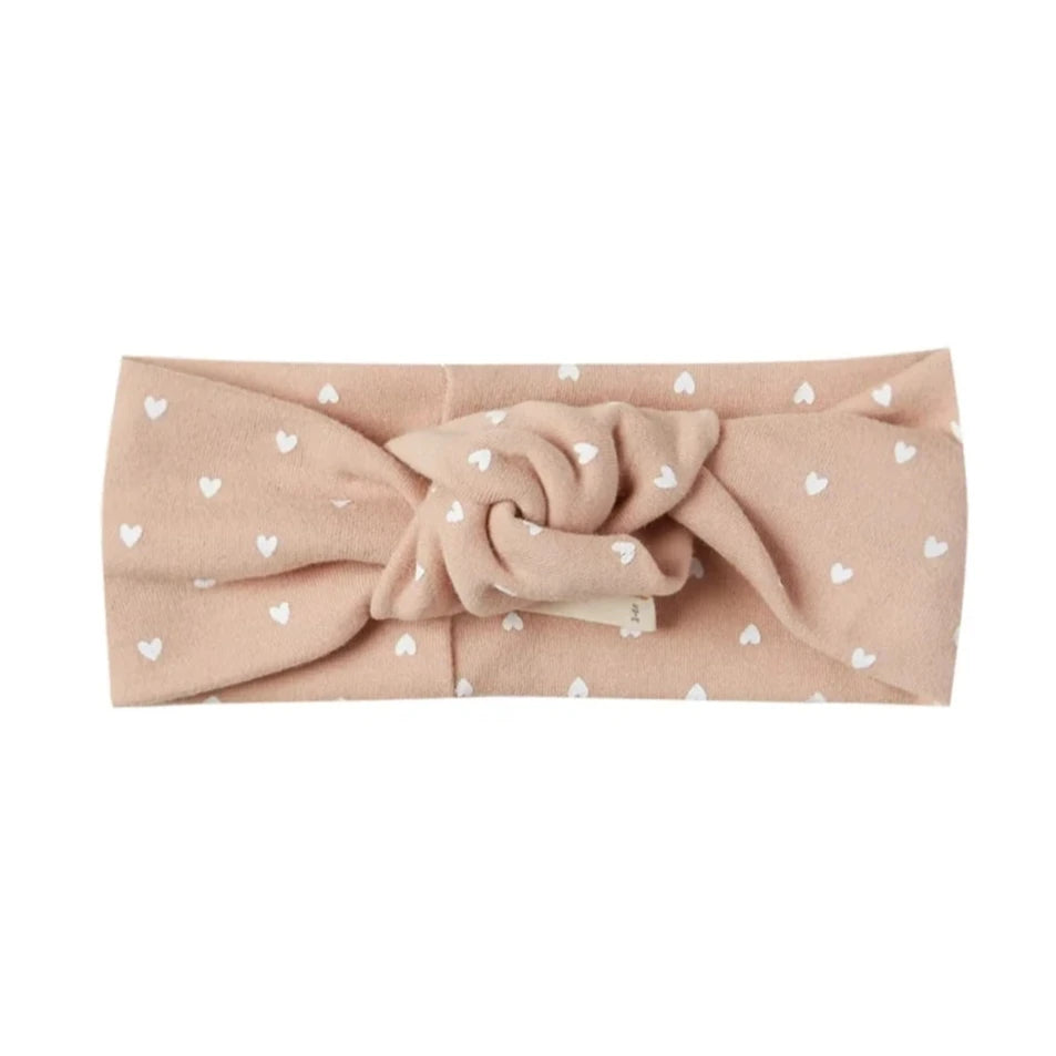 Bandeau noué petits coeurs | Quincy Mae