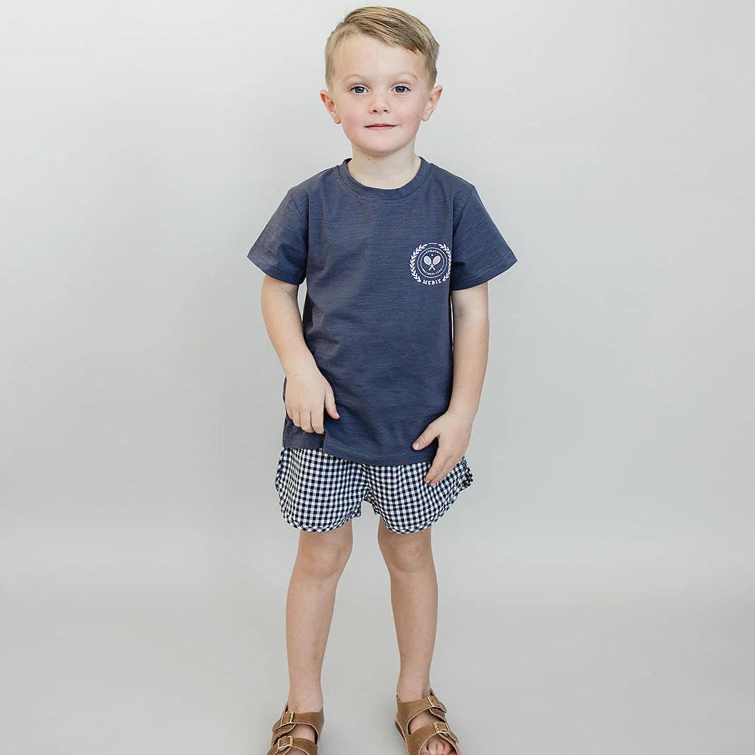 Dark Blue Shorts Gingham 6Y | Mebie